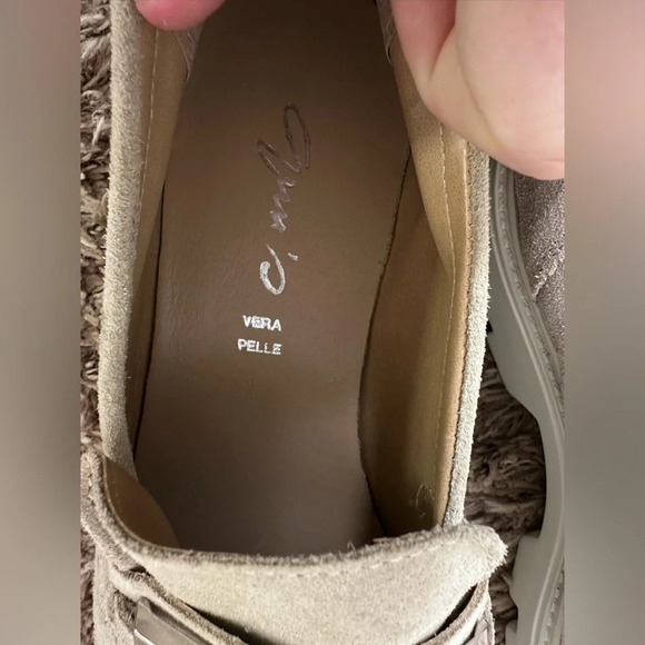 Chain chunky sole suede loafer slide on shoe size academia 41 US 10.5 - Picture 7 of 7